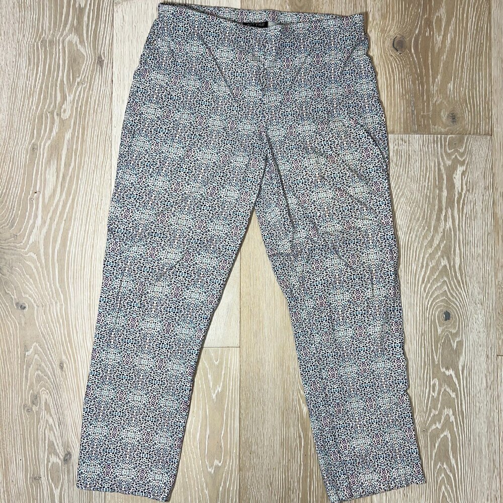 Attyre - Ankle Pants Women's Size 10P Multi-Color Splatter Stretch Pullon